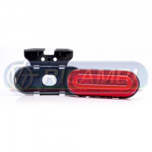 FANALINO INGOMBRO STRISCIA A LED A ELLISSE C/STAFFA ROSSO